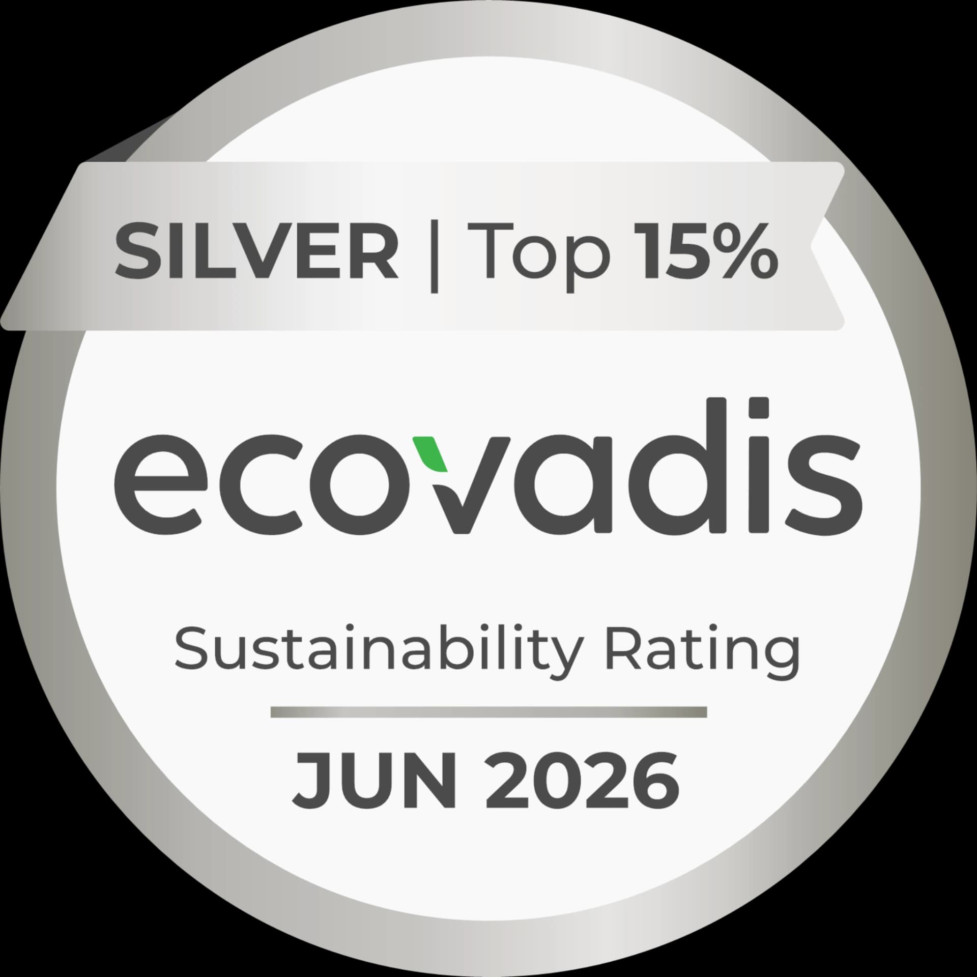 EcoVadis Silver sustainability rating